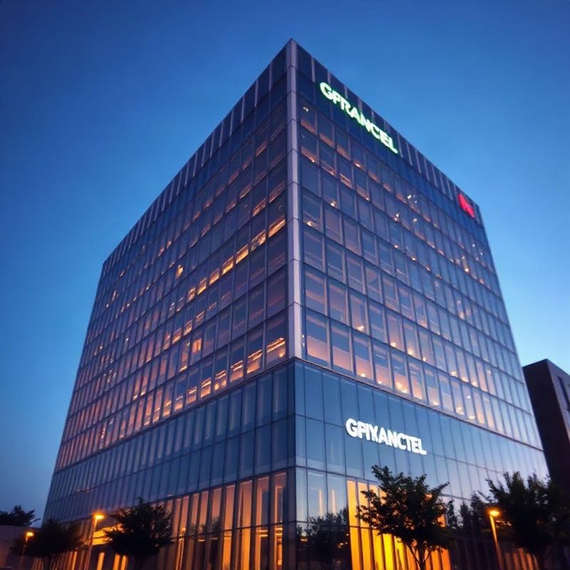 Glass-and-steel financial building exterior at blue hour